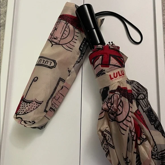 LULU by Lulu Guinness london umbrella. push button to open, pull down to close. - Picture 6 of 8